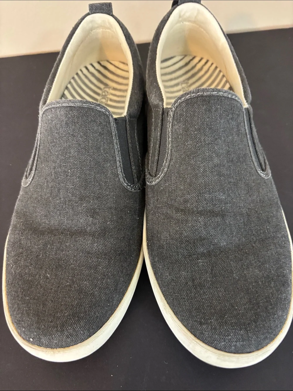 Taos Dark Gray Dandy Canvas Slip-on Shoe Sneaker Size 8.5